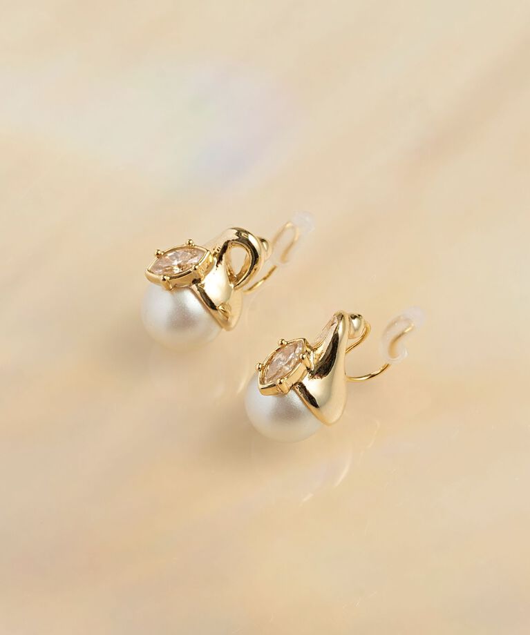 Phoebe「【金属アレルギー対応】【限定セット】ロマンティックスノーイヤリング&イヤーカフ」|イヤリング|