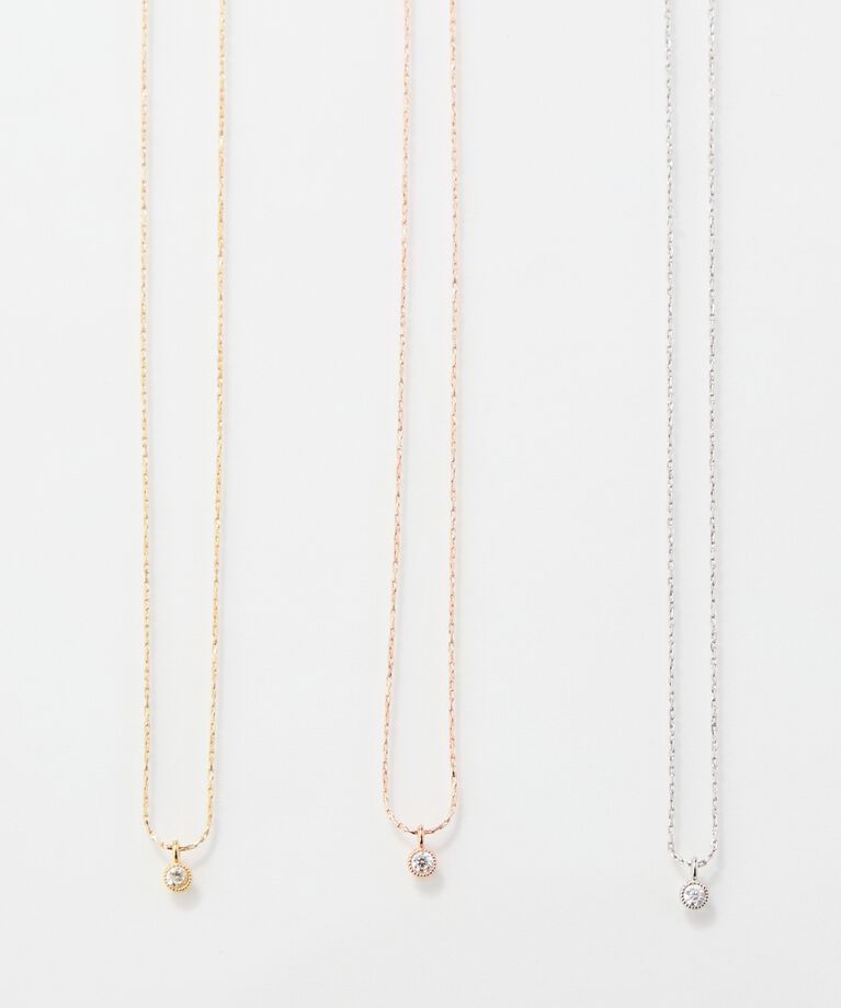 Phoebe「【金属アレルギー対応】シャイニーフチミルネックレス　ゴールド」|ネックレス|