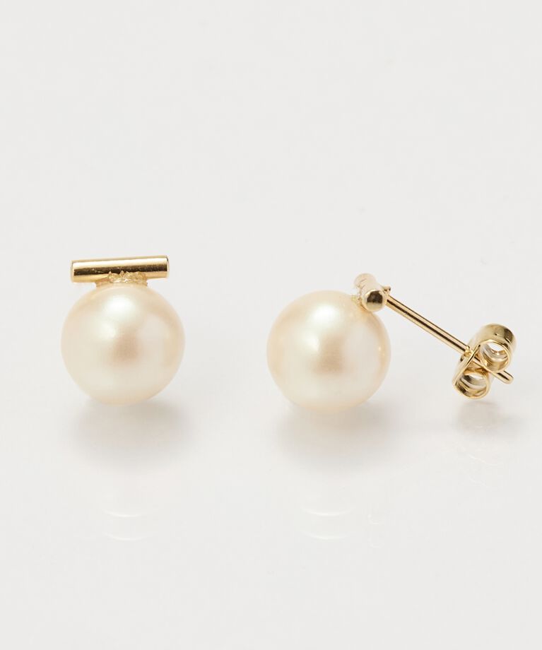 Phoebe「【金属アレルギー対応】パワーストーンバーピアス　パール」|ピアス|