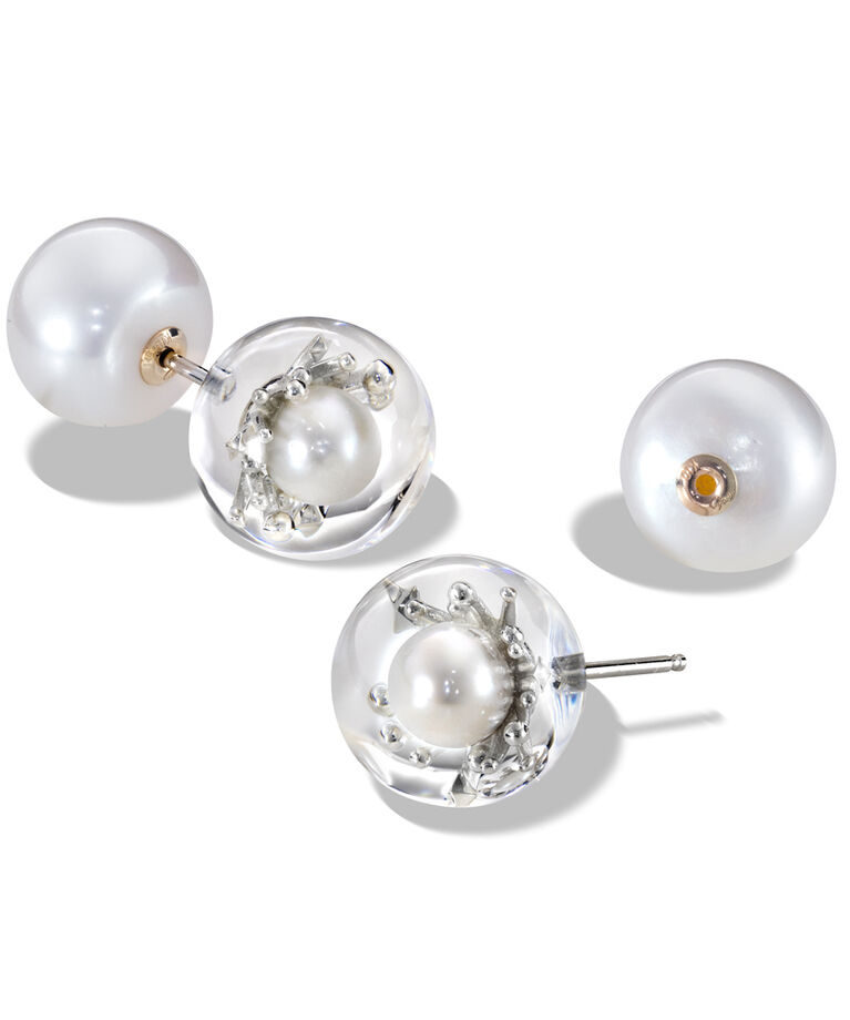 STAR JEWELRY「PEARL BACK CATCH」|ピアス|