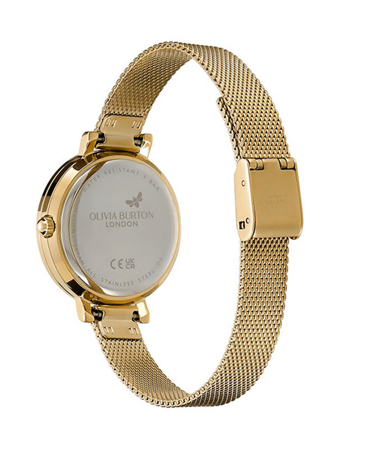 OLIVIA BURTON 「〈OLIVIA BURTON(ｵﾘﾋﾞｱﾊﾞｰﾄﾝ)〉ｸﾗｼｯｸｽ 30mm ｳﾞｨﾝﾃｰｼﾞ ﾋﾞｰｽﾞ ﾗｲﾄ ｺﾞｰﾙﾄﾞ ｻﾝﾚｲ ﾒｯｼｭ」|腕時計|