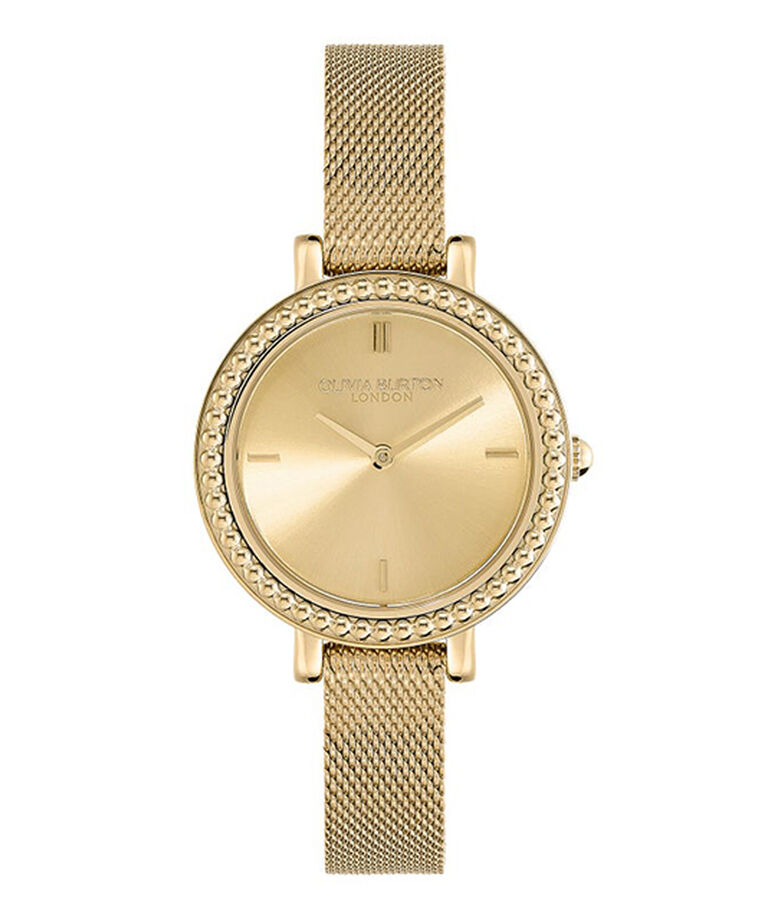 OLIVIA BURTON 「〈OLIVIA BURTON(ｵﾘﾋﾞｱﾊﾞｰﾄﾝ)〉ｸﾗｼｯｸｽ 30mm ｳﾞｨﾝﾃｰｼﾞ ﾋﾞｰｽﾞ ﾗｲﾄ ｺﾞｰﾙﾄﾞ ｻﾝﾚｲ ﾒｯｼｭ」|腕時計|