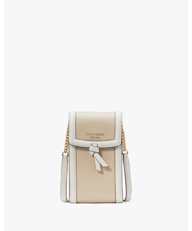kate spade new york「ノット カラーブロック ノースサウス フォン クロスボディ」|モバイルケース|BROWN