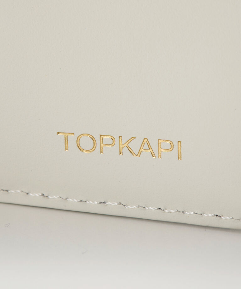 TOPKAPI 「【TOPKAPI】シュリンクレザー パール がま口 二つ折り 財布」|財布|