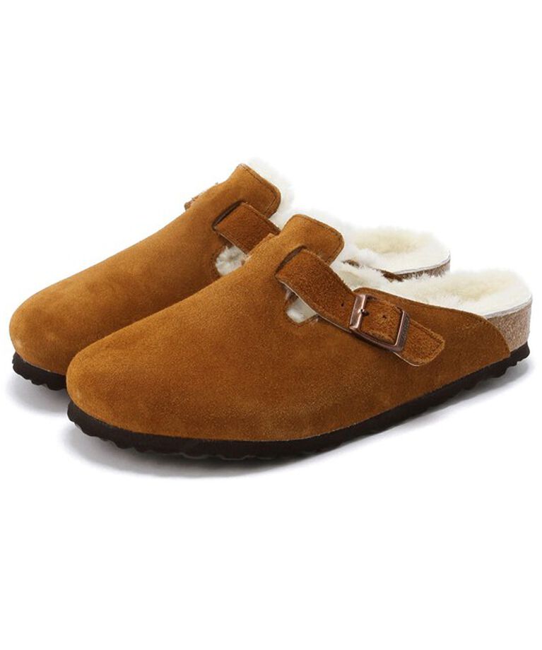 BIRKENSTOCK「【ビルケンシュトック】ボストン/ミンク スエードレザー シープスキン/クロッグ メンズ」|サンダル|