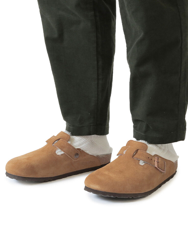 BIRKENSTOCK「【ビルケンシュトック】ボストン/ミンク スエードレザー シープスキン/クロッグ メンズ」|サンダル|