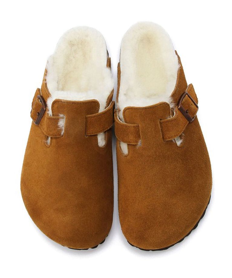 BIRKENSTOCK「【ビルケンシュトック】ボストン/ミンク スエードレザー シープスキン/クロッグ メンズ」|サンダル|