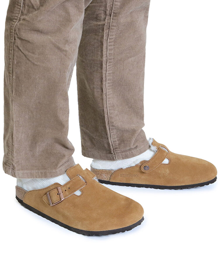 BIRKENSTOCK「【ビルケンシュトック】ボストン/ミンク スエードレザー シープスキン/クロッグ メンズ」|サンダル|