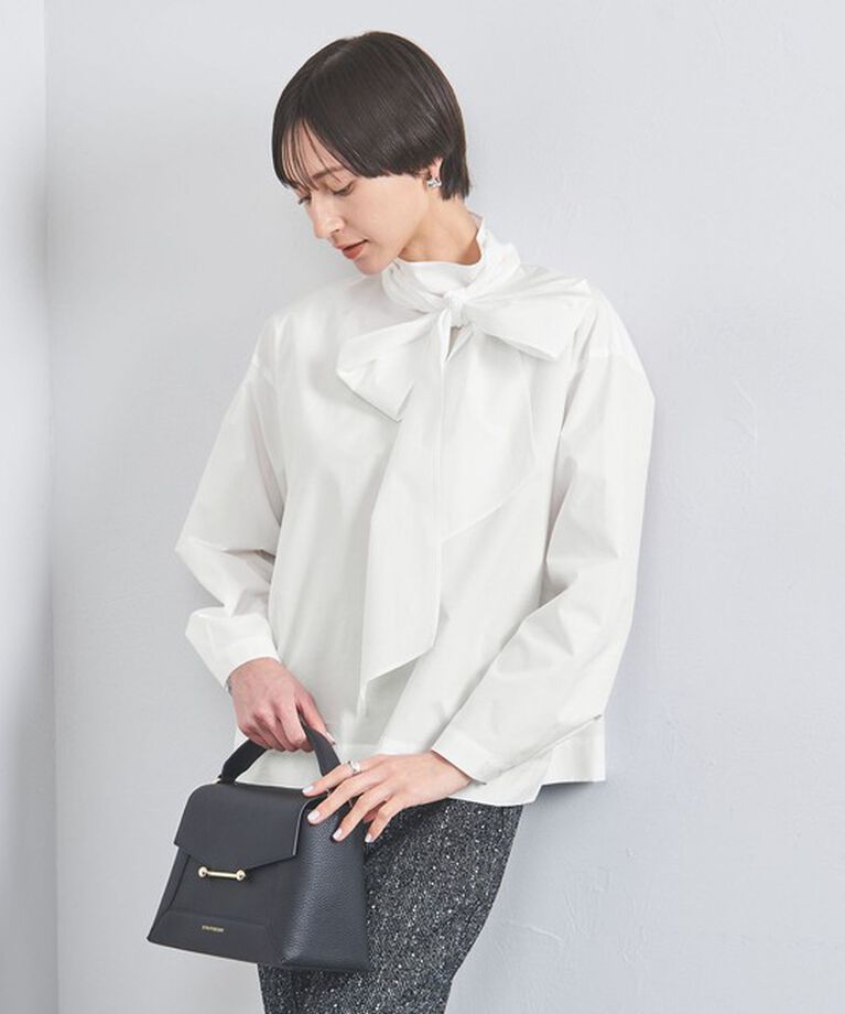 UNITED ARROWS「 C ビッグリボン ボウタイ ブラウス」|シャツ・ブラウス|WHITE