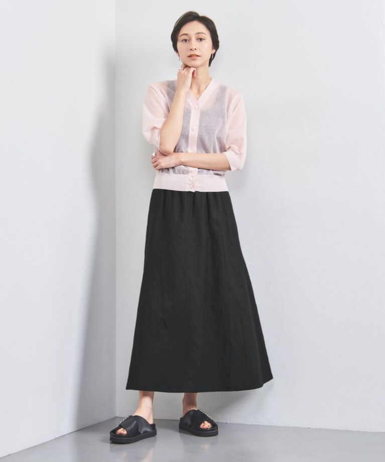UNITED ARROWS「リネン フレア マキシスカート」|フレア|