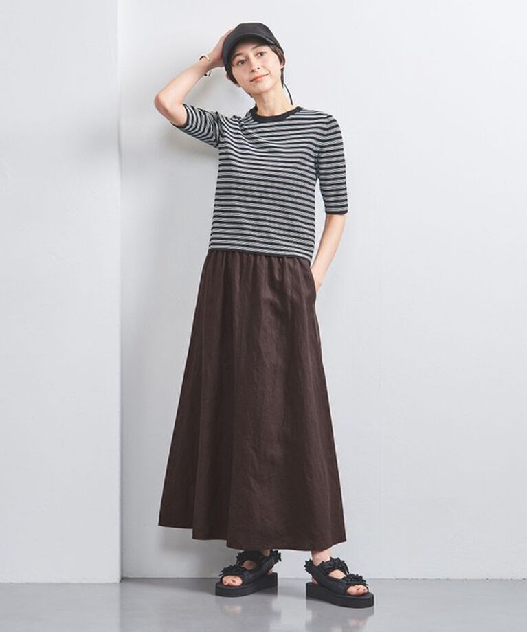 UNITED ARROWS「リネン フレア マキシスカート」|フレア|