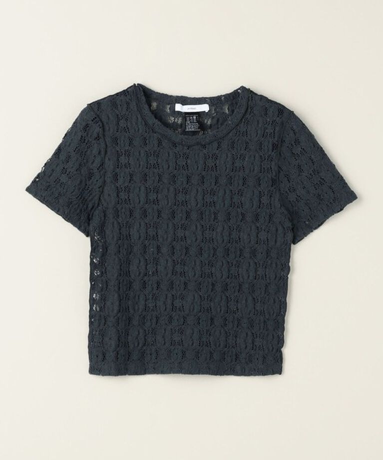 ASTRAET「＜ASTRAET＞ レース クルーネックTシャツ」|Tシャツ・カットソー|DK.GRAY