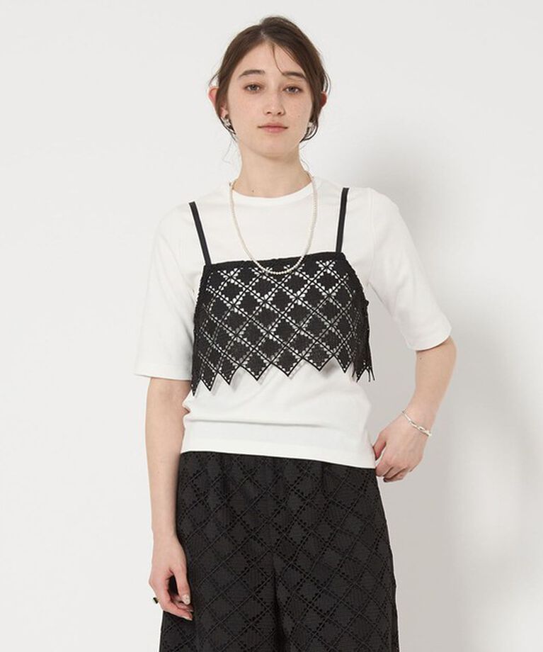 UNITED ARROWS「レース キャミソール ビスチェ」|キャミソール|BLACK