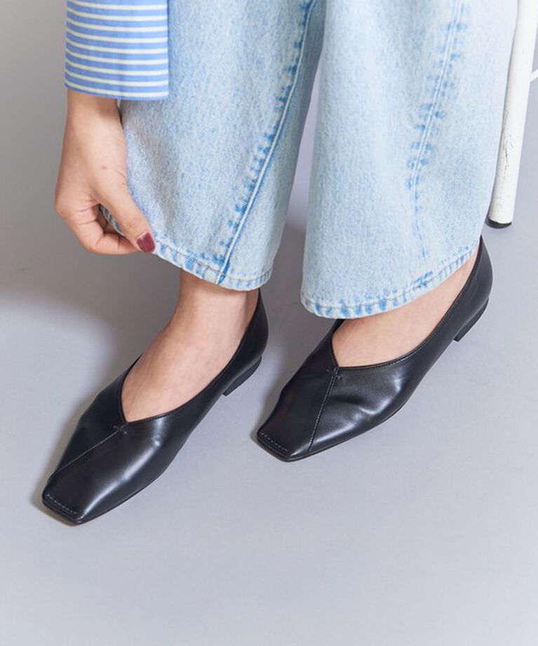 BEAUTY&YOUTH UNITED ARROWS「Vカットステッチ フラットシューズ」|バレエシューズ|