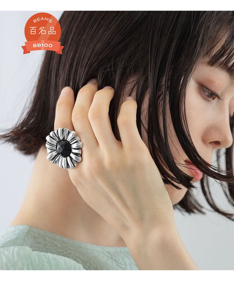 Ray BEAMS 「Otro Accesorio / フラワー リング」|リング|BLACK