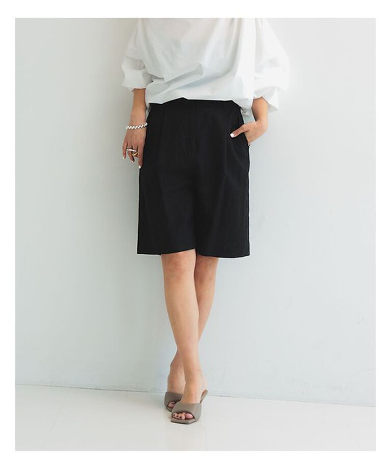 Demi-Luxe BEAMS 「リネン ショートパンツ .M」|チノ|BLACK