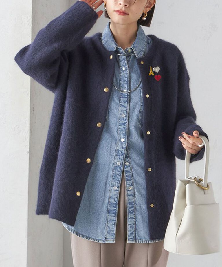 SHIPS for women「ニット コート」|その他|ネイビー