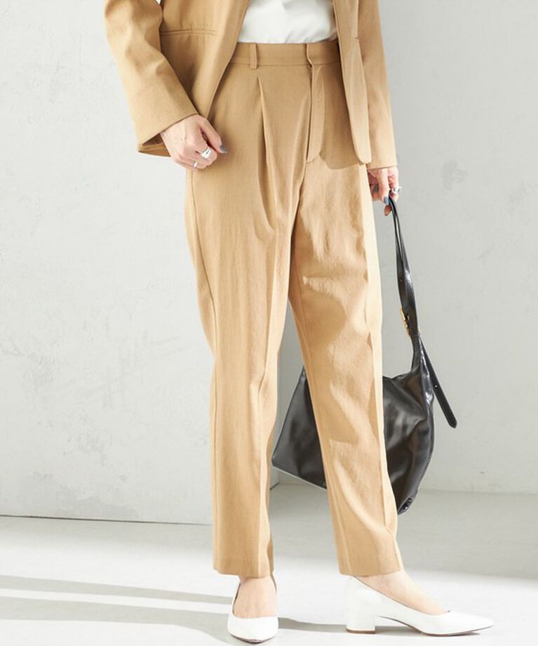 SHIPS for women「〈手洗い可能〉FUNCTIONAL テーパード パンツ（セットアップ対応）」|その他|ベージュ
