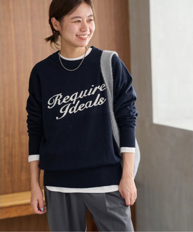 JOURNAL STANDARD relume「《追加2》コットンカシミヤロゴニット」|ニット・セーター|ネイビー