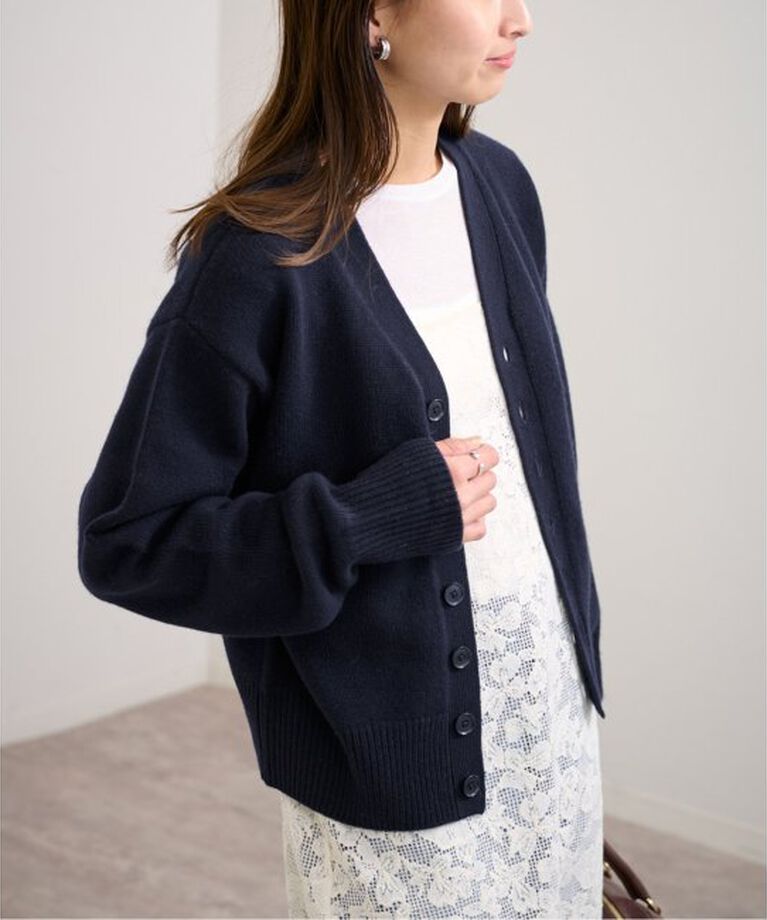 FRAMeWORK「EXTREME CASHMERE X/エクストリームカシミヤ CLOVER Vネックカーデ」|カーディガン|ネイビー