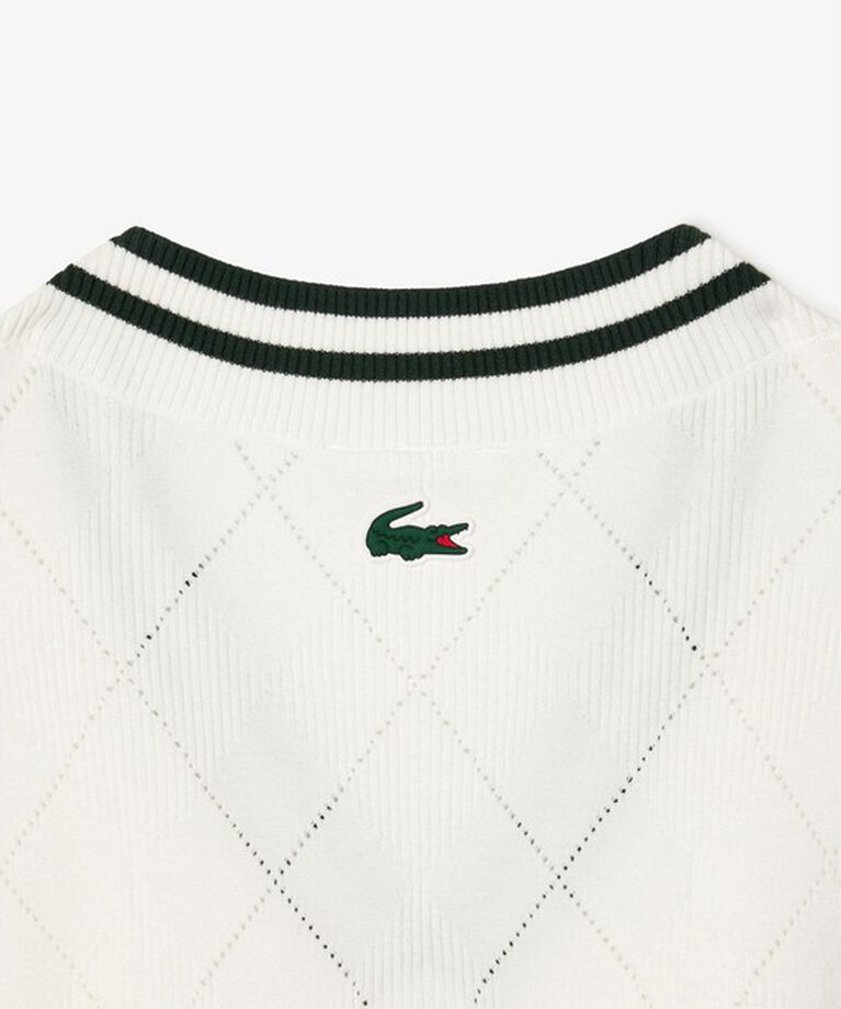 LACOSTE「UVカット UPF50 アーガイルジャカードゴルフニットベスト」|ベスト・ジレ|