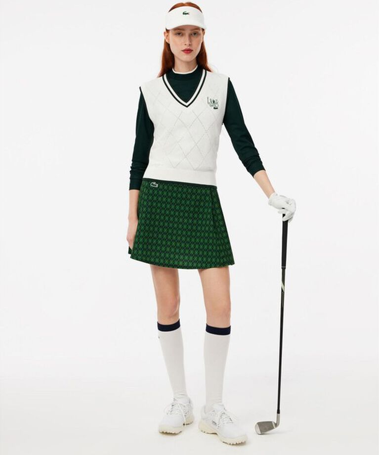 LACOSTE「UVカット UPF50 アーガイルジャカードゴルフニットベスト」|ベスト・ジレ|
