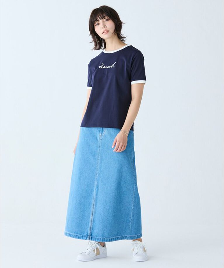 LACOSTE「ステッチネーミングリンガー半袖Tシャツ」|Tシャツ・カットソー|