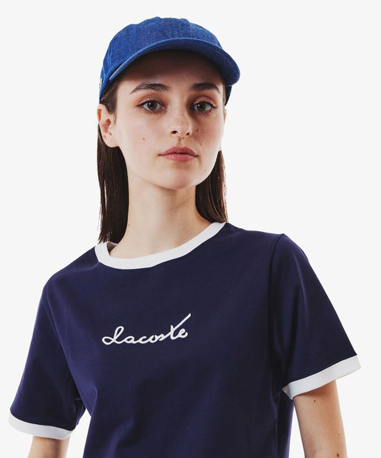 LACOSTE「ステッチネーミングリンガー半袖Tシャツ」|Tシャツ・カットソー|