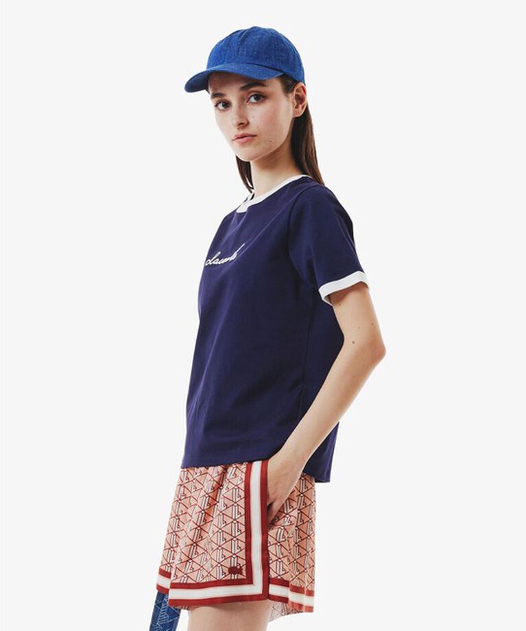 LACOSTE「ステッチネーミングリンガー半袖Tシャツ」|Tシャツ・カットソー|