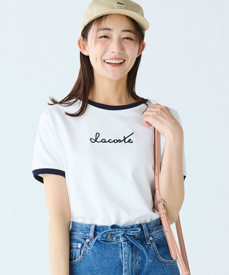 LACOSTE「ステッチネーミングリンガー半袖Tシャツ」|Tシャツ・カットソー|