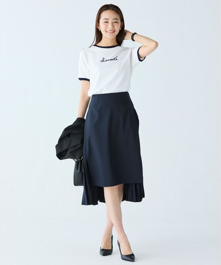 LACOSTE「ステッチネーミングリンガー半袖Tシャツ」|Tシャツ・カットソー|