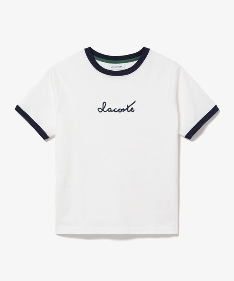 LACOSTE「ステッチネーミングリンガー半袖Tシャツ」|Tシャツ・カットソー|