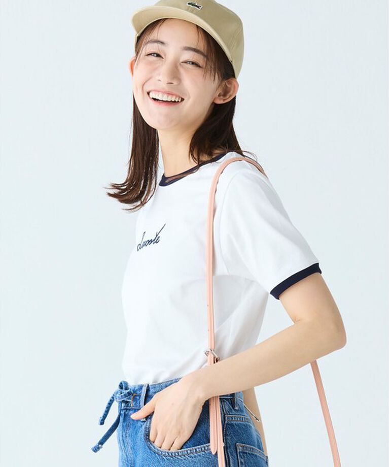 LACOSTE「ステッチネーミングリンガー半袖Tシャツ」|Tシャツ・カットソー|