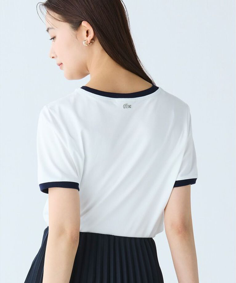 LACOSTE「ステッチネーミングリンガー半袖Tシャツ」|Tシャツ・カットソー|