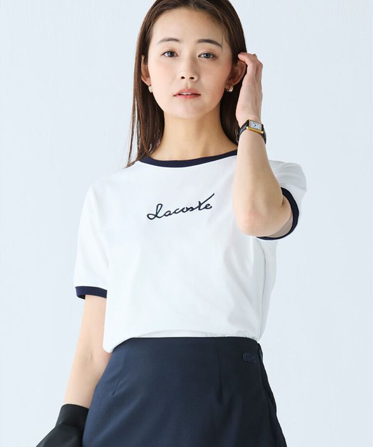 LACOSTE「ステッチネーミングリンガー半袖Tシャツ」|Tシャツ・カットソー|
