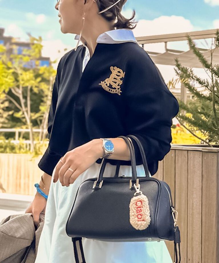 Rie Miller「ビッグシルエットラガーシャツ」|Tシャツ・カットソー|ブラック