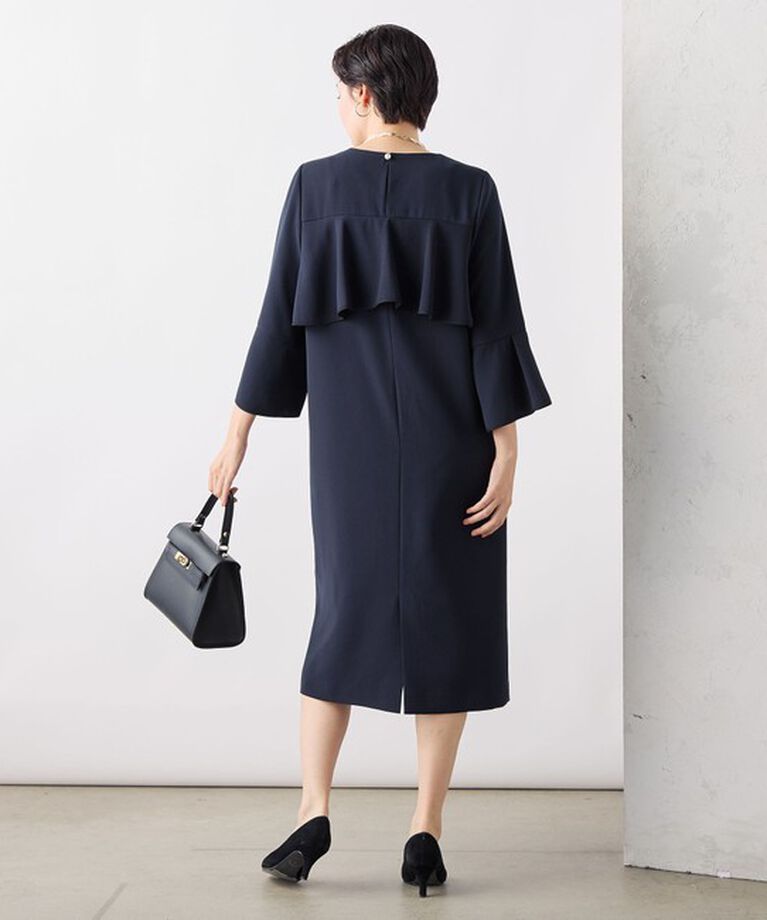 NOLLEY'S sophi「ウォッシャブルバックフレアワンピース」|ワンピース|ネイビー