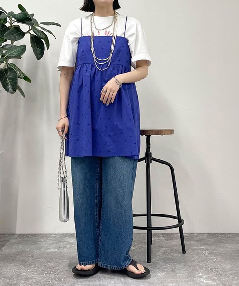 fredy emue「【セットアップ可能】ドット刺繍キャミチュニックブラウス」|キャミソール|
