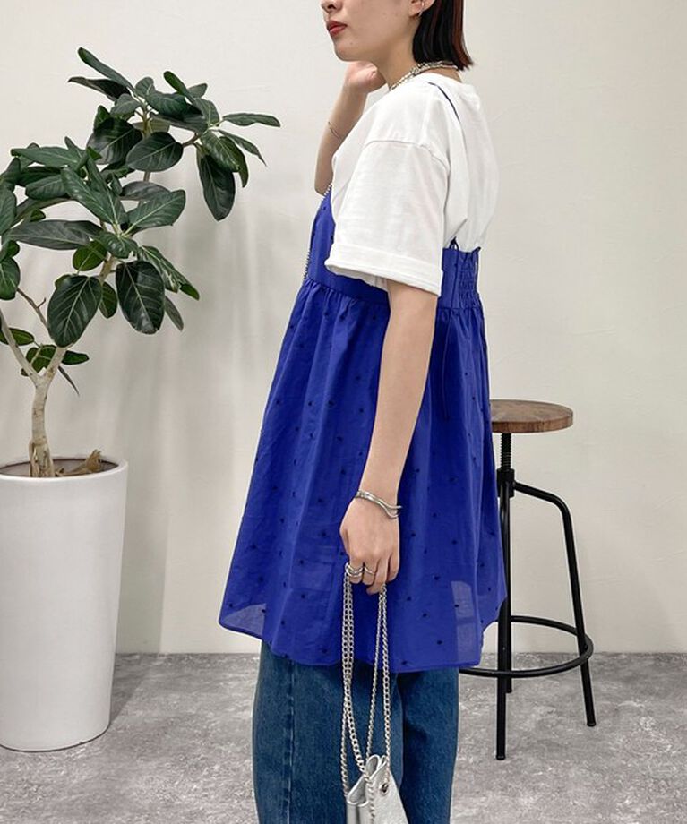 fredy emue「【セットアップ可能】ドット刺繍キャミチュニックブラウス」|キャミソール|