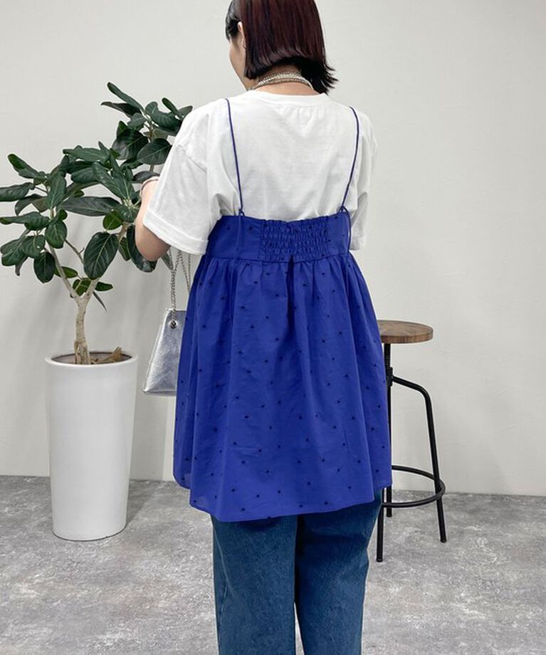 fredy emue「【セットアップ可能】ドット刺繍キャミチュニックブラウス」|キャミソール|