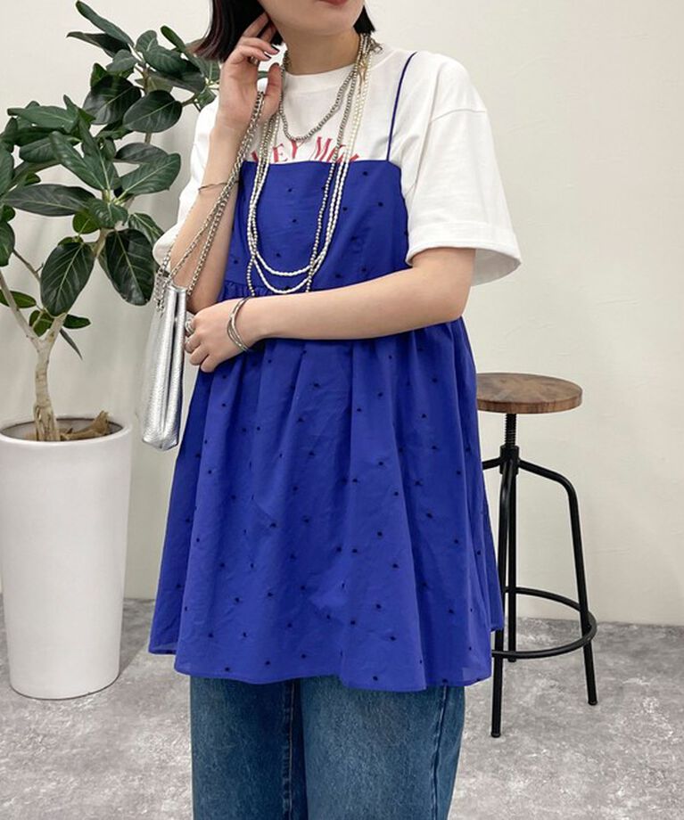 fredy emue「【セットアップ可能】ドット刺繍キャミチュニックブラウス」|キャミソール|