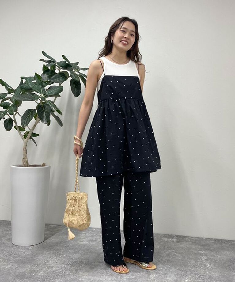 fredy emue「【セットアップ可能】ドット刺繍キャミチュニックブラウス」|キャミソール|
