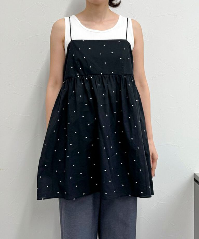 fredy emue「【セットアップ可能】ドット刺繍キャミチュニックブラウス」|キャミソール|