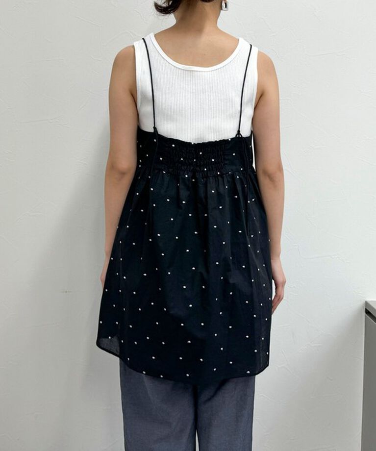 fredy emue「【セットアップ可能】ドット刺繍キャミチュニックブラウス」|キャミソール|