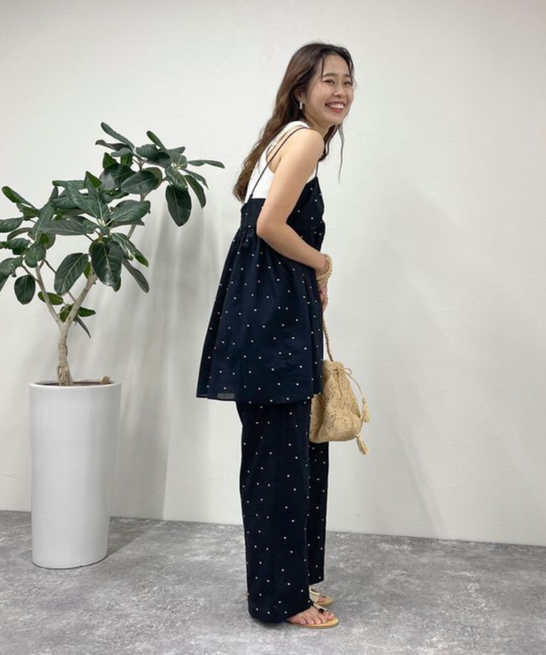 fredy emue「【セットアップ可能】ドット刺繍キャミチュニックブラウス」|キャミソール|