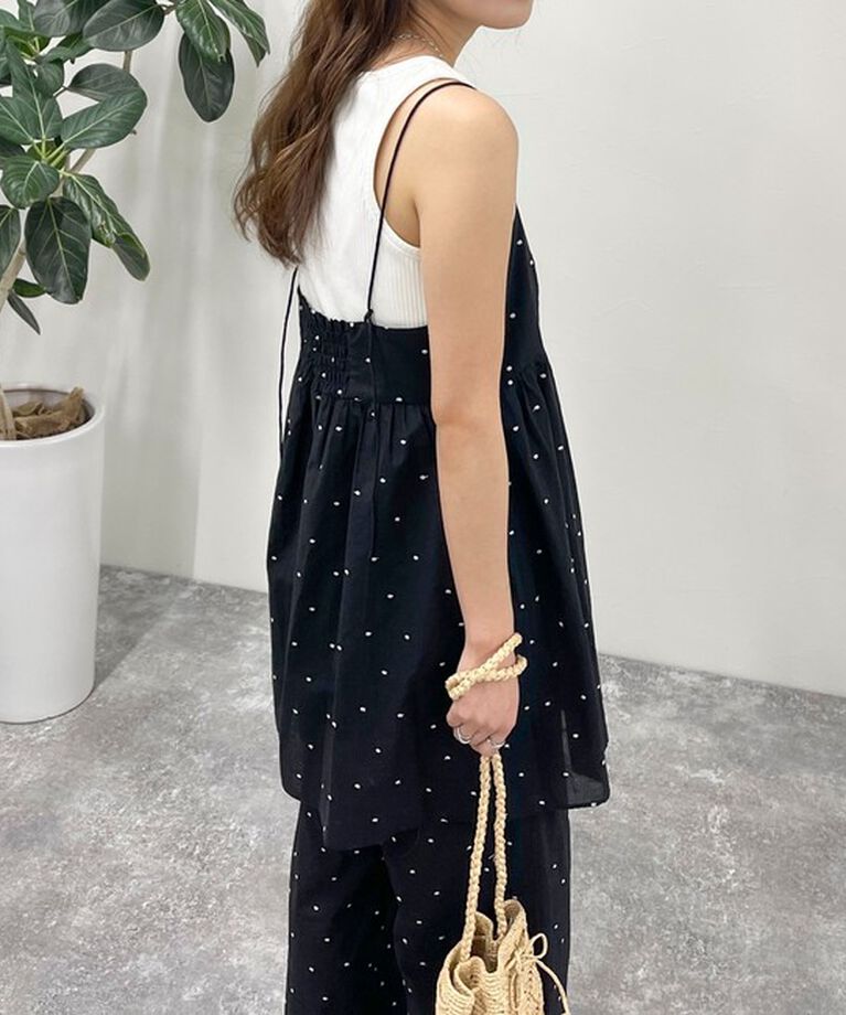 fredy emue「【セットアップ可能】ドット刺繍キャミチュニックブラウス」|キャミソール|