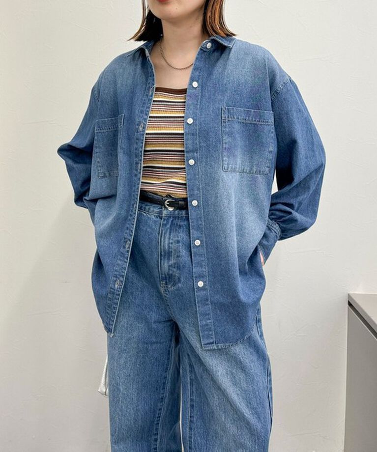 fredy emue「デニム2WAYボウタイシャツ」|シャツ・ブラウス|