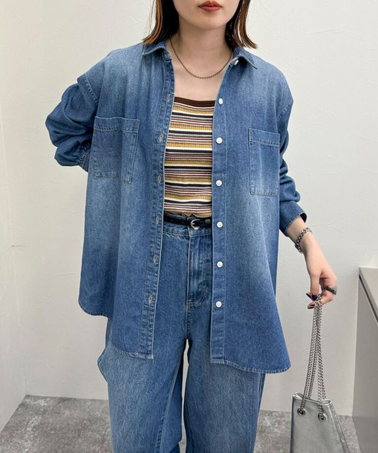 fredy emue「デニム2WAYボウタイシャツ」|シャツ・ブラウス|