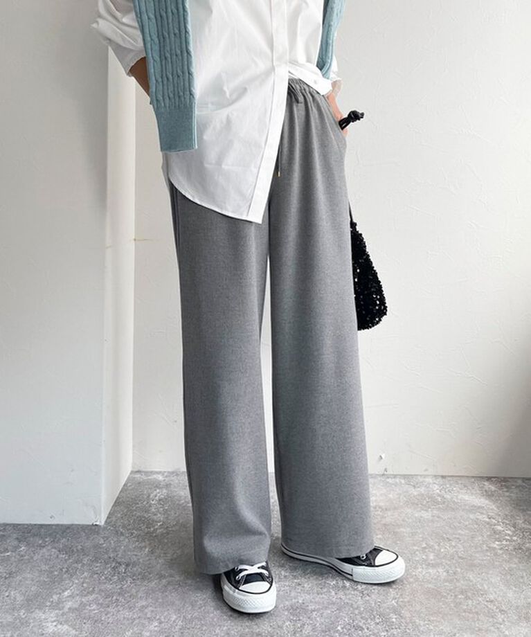 fredy emue「ソフトフランネルセミワイドパンツ」|その他|グレー