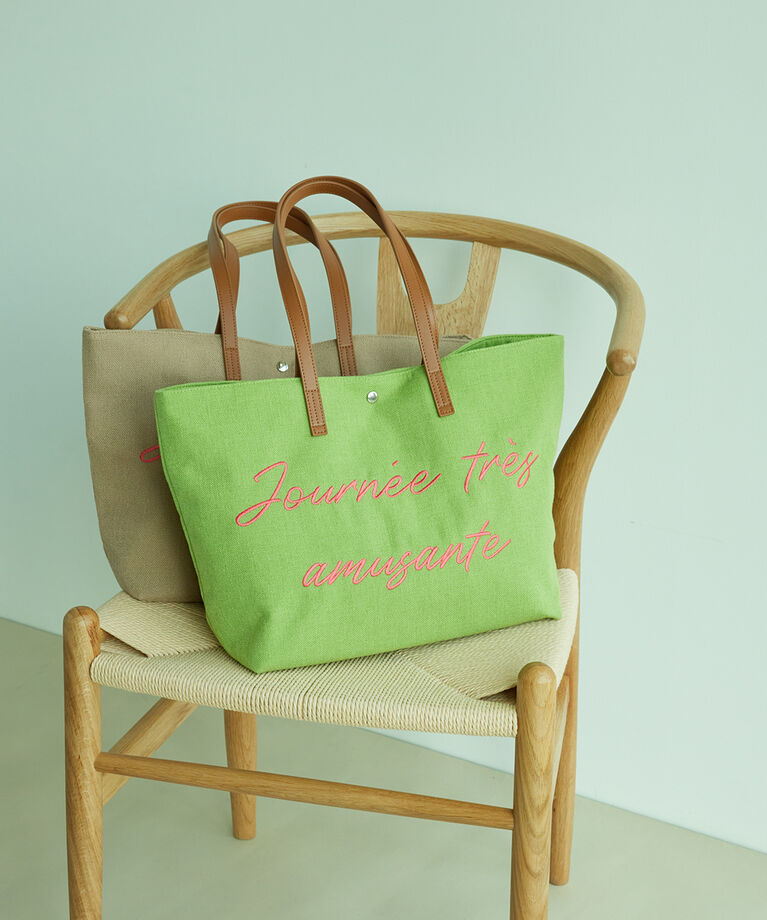 VIS「【A4対応】刺繍トートバッグ」|トートバッグ|ライトグリーン(33)